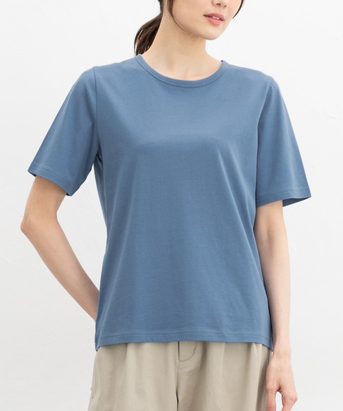 Honeys（ハニーズ）の「【ＵＶカット】半袖オーガニッククルーＴ（Tシャツ/カットソー・レディース・グリーン/ピンク/スミクロ/ベージュ/モカ/ブラック/オフホワイト/ブルー/イエロー・L/LL/M/S）」の17枚目の写真