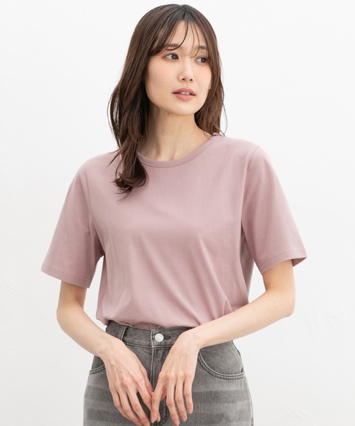 Honeys（ハニーズ）の「【ＵＶカット】半袖オーガニッククルーＴ（Tシャツ/カットソー・レディース・グリーン/ピンク/スミクロ/ベージュ/モカ/ブラック/オフホワイト/ブルー/イエロー・L/LL/M/S）」の19枚目の写真