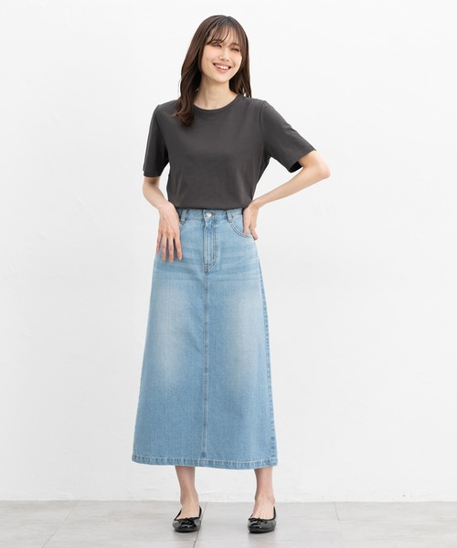 Honeys（ハニーズ）の「【ＵＶカット】半袖オーガニッククルーＴ（Tシャツ/カットソー・レディース・グリーン/ピンク/スミクロ/ベージュ/モカ/ブラック/オフホワイト/ブルー/イエロー・L/LL/M/S）」の22枚目の写真