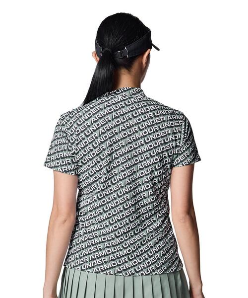 UNDER ARMOUR(アンダーアーマー)の「UAアーマードライ スラッシュ ロゴ ショートスリーブ モックネック シャツ(ゴルフ/レディース)(ポロシャツ・レディース・カーキ系・L/XL/M)」の2枚目の写真