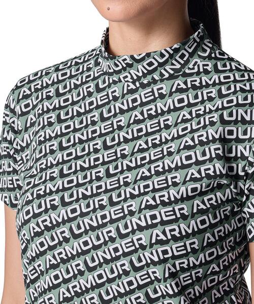 UNDER ARMOUR(アンダーアーマー)の「UAアーマードライ スラッシュ ロゴ ショートスリーブ モックネック シャツ(ゴルフ/レディース)(ポロシャツ・レディース・カーキ系・L/XL/M)」の4枚目の写真