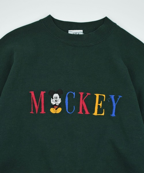 DISNEY VINTAGE（ディズニーヴィンテージ）の「【ヴィンテージ古着】90’s Disney “Mickey” 刺繍 キャラクター スウェット USA製（スウェット・メンズ・グリーン・X-LARGE）」の2枚目の写真