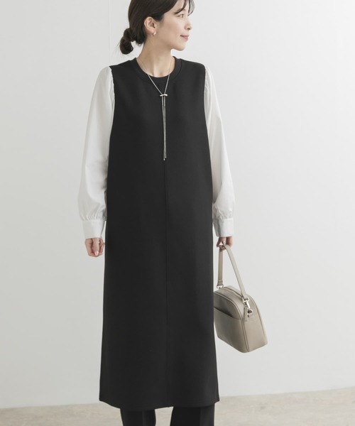 URBAN RESEARCH DOORS(アーバンリサーチドアーズ)の「ボリュームスリーブドッキングワンピース(ワンピース・レディース・ブラック/ブラック系その他・MEDIUM)」の2枚目の写真