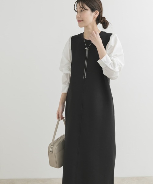 URBAN RESEARCH DOORS(アーバンリサーチドアーズ)の「ボリュームスリーブドッキングワンピース(ワンピース・レディース・ブラック/ブラック系その他・MEDIUM)」の7枚目の写真