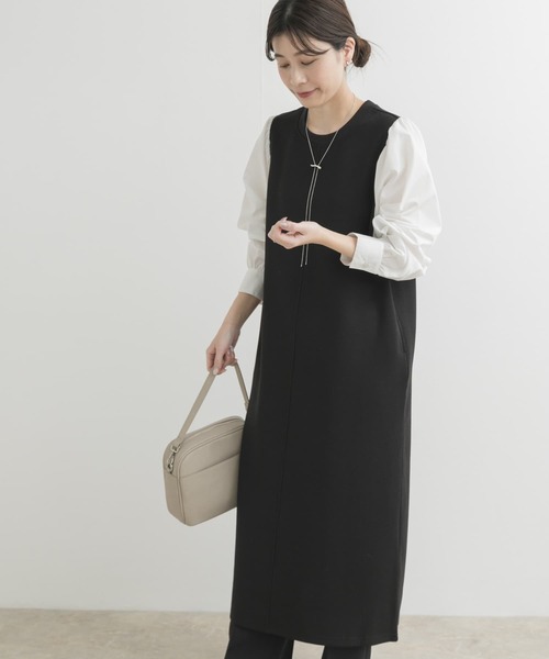 URBAN RESEARCH DOORS(アーバンリサーチドアーズ)の「ボリュームスリーブドッキングワンピース(ワンピース・レディース・ブラック/ブラック系その他・MEDIUM)」の8枚目の写真