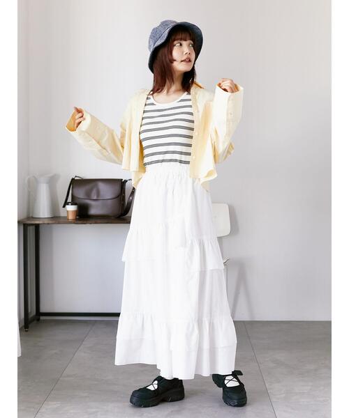 ehka sopo（エヘカソポ）の「柄アソートシェルタックタンクトップ（タンクトップ・レディース・キナリ/モカ/オフホワイト/ブラック・F）」の19枚目の写真