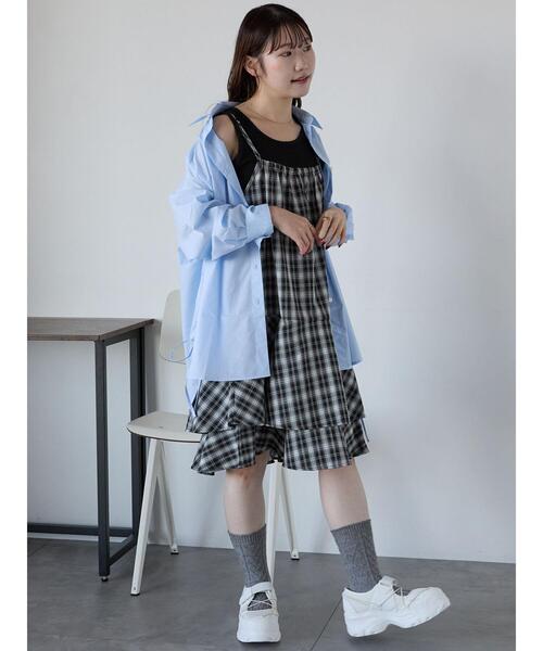 ehka sopo（エヘカソポ）の「柄アソートシェルタックタンクトップ（タンクトップ・レディース・キナリ/モカ/オフホワイト/ブラック・F）」の9枚目の写真