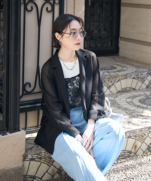 Paradise Picnic(パラダイスピクニック)の「Dignite Collier ドルマンシャツジャケット(その他アウター・レディース・ブラック/ベージュ/チャコールグレー・FREE)」の12枚目の写真