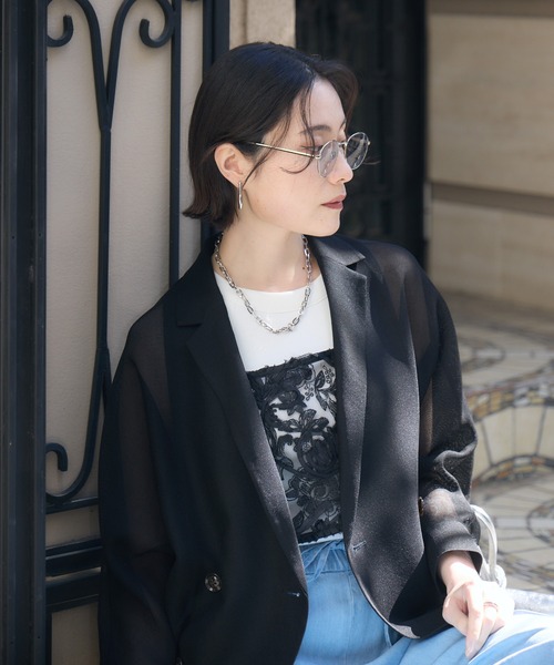 Paradise Picnic(パラダイスピクニック)の「Dignite Collier ドルマンシャツジャケット(その他アウター・レディース・ブラック/ベージュ/チャコールグレー・FREE)」の9枚目の写真