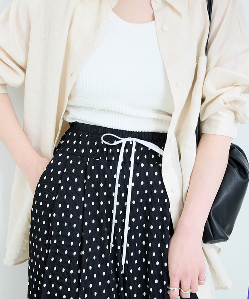 B.C STOCK(ベーセーストック)の「《追加》Wベルトプリーツイージーパンツ(その他パンツ・レディース・ブラック/アイボリー・FREE)」の12枚目の写真