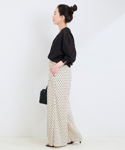 B.C STOCK(ベーセーストック)の「《追加》Wベルトプリーツイージーパンツ(その他パンツ・レディース・ブラック/アイボリー・FREE)」の14枚目の写真