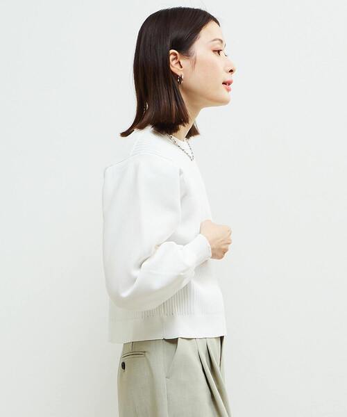 SOFFITTO（ソフィット）の「リブ切り替えパフスリーブニット（ニット/セーター・レディース・ホワイト/レッド/ネイビー・FREE）」の22枚目の写真