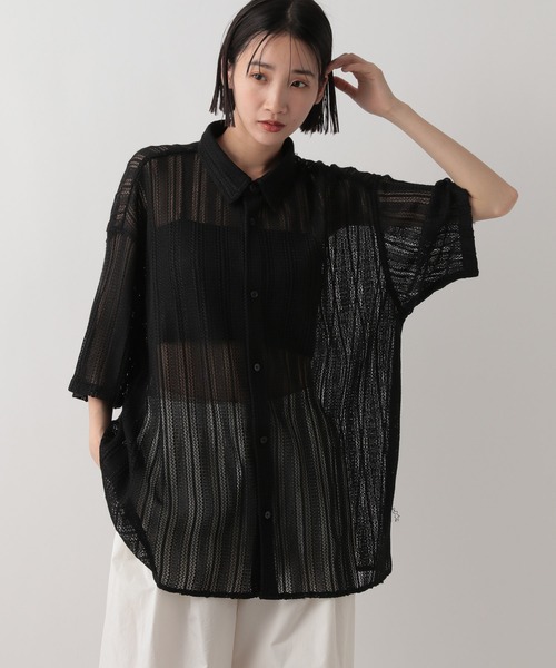 メッシュスカシアミシャツSS 326148（シャツ/ブラウス