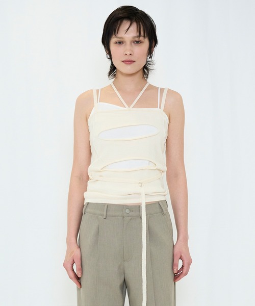 VIAVANDA LAYERED KNIT CAMISOLE キャミソール VIAVANDA LAYERED KNIT