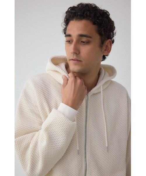 AZUL by moussy（アズールバイマウジー）の「メッシュオーバージップフーディー（パーカー・メンズ・ブラック/アイボリー/グレー/ミント・MEDIUM/LARGE）」の21枚目の写真