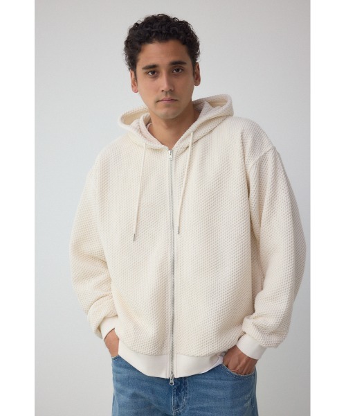 AZUL by moussy（アズールバイマウジー）の「メッシュオーバージップフーディー（パーカー・メンズ・ブラック/アイボリー/グレー/ミント・MEDIUM/LARGE）」の20枚目の写真