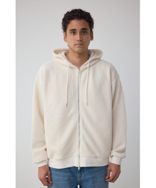 AZUL by moussy（アズールバイマウジー）の「メッシュオーバージップフーディー（パーカー・メンズ・ブラック/アイボリー/グレー/ミント・MEDIUM/LARGE）」の18枚目の写真