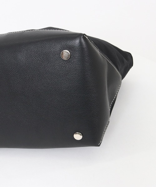 ADAM PATEK(アダムパテック)の「【ADAMPATEK/アダムパテック】leather combi basic big tote bag/レザーコンビベーシックビッグトート(トートバッグ・メンズ・ホワイト/ブラック・FREE)」の6枚目の写真