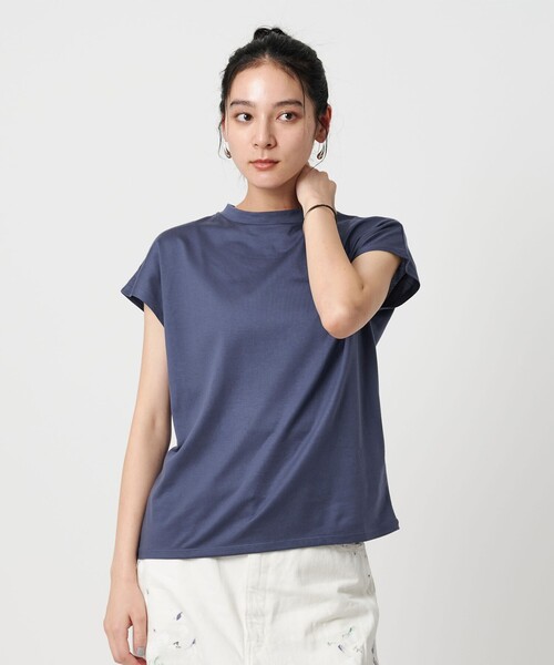 クルーネック フレンチスリーブ カットソー（Tシャツ/カットソー