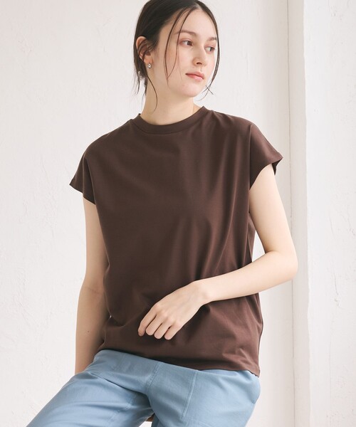 BEAUTY&YOUTH UNITED ARROWS(ビューティーアンドユースユナイテッドアローズ)の「クルーネック フレンチスリーブ カットソー(Tシャツ/カットソー・レディース・ライトピンク/オリーブ/ブラック/オフホワイト/その他6/コバルトブルー/ライム/ダークブラウン・FREE)」の10枚目の写真