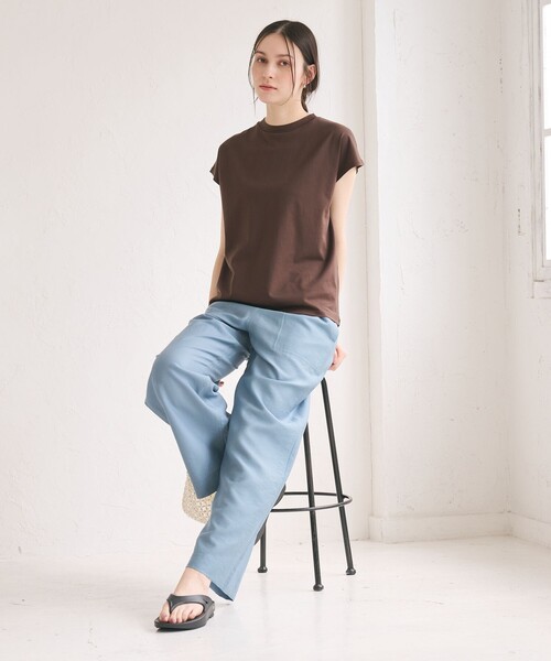 BEAUTY&YOUTH UNITED ARROWS(ビューティーアンドユースユナイテッドアローズ)の「クルーネック フレンチスリーブ カットソー(Tシャツ/カットソー・レディース・ライトピンク/オリーブ/ブラック/オフホワイト/その他6/コバルトブルー/ライム/ダークブラウン・FREE)」の11枚目の写真