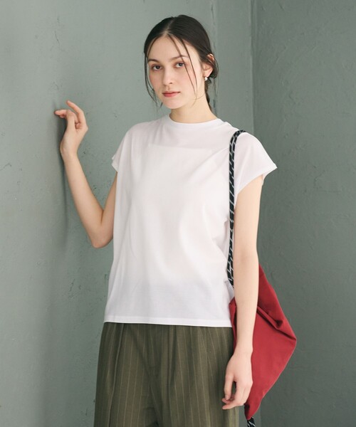 BEAUTY&YOUTH UNITED ARROWS(ビューティーアンドユースユナイテッドアローズ)の「クルーネック フレンチスリーブ カットソー(Tシャツ/カットソー・レディース・ライトピンク/オリーブ/ブラック/オフホワイト/その他6/コバルトブルー/ライム/ダークブラウン・FREE)」の13枚目の写真