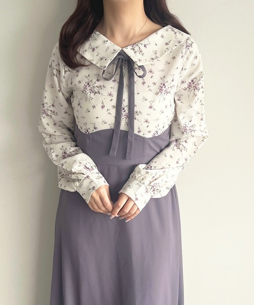 apres jour(アプレジュール)の「花柄ドッキングワンピース(ワンピース・レディース・ブルー系その他/ブラック系その他/パープル系その他・フリー/X-LARGE)」の8枚目の写真