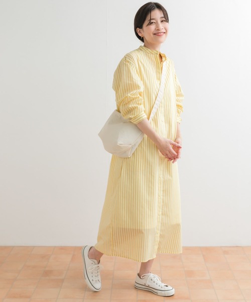 URBAN RESEARCH DOORS（アーバンリサーチドアーズ）の「カラーストライプシャツワンピース（ワンピース・レディース・グリーン/イエロー/ブルー・MEDIUM）」の3枚目の写真