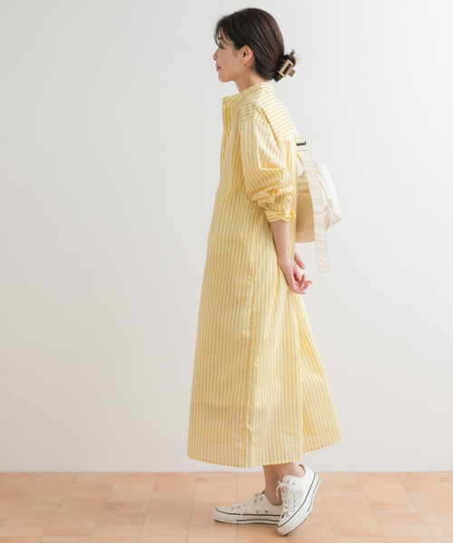 URBAN RESEARCH DOORS（アーバンリサーチドアーズ）の「カラーストライプシャツワンピース（ワンピース・レディース・グリーン/イエロー/ブルー・MEDIUM）」の5枚目の写真