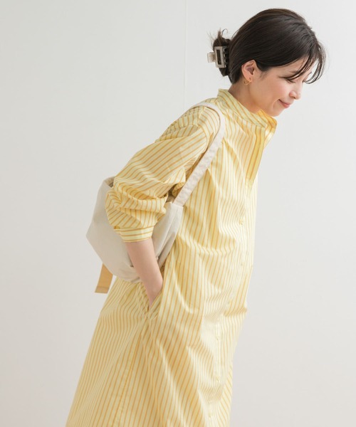 URBAN RESEARCH DOORS（アーバンリサーチドアーズ）の「カラーストライプシャツワンピース（ワンピース・レディース・グリーン/イエロー/ブルー・MEDIUM）」の10枚目の写真