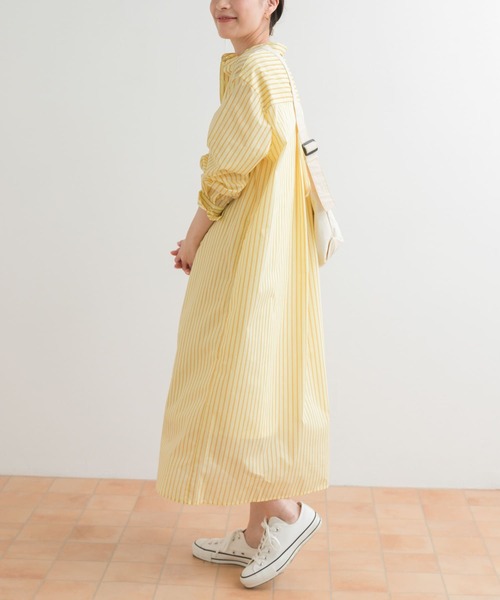 URBAN RESEARCH DOORS（アーバンリサーチドアーズ）の「カラーストライプシャツワンピース（ワンピース・レディース・グリーン/イエロー/ブルー・MEDIUM）」の13枚目の写真