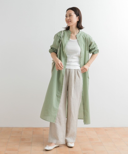 URBAN RESEARCH DOORS（アーバンリサーチドアーズ）の「カラーストライプシャツワンピース（ワンピース・レディース・グリーン/イエロー/ブルー・MEDIUM）」の20枚目の写真