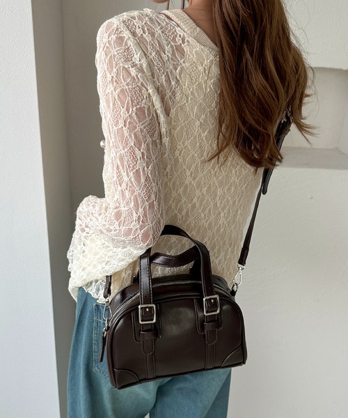apres jour clair(アプレジュールクレア)の「【apres jour clair×ARIAZ】ベルトハンドルショルダーバッグ(ショルダーバッグ・レディース・ブラック/ダークブラウン・FREE)」の5枚目の写真