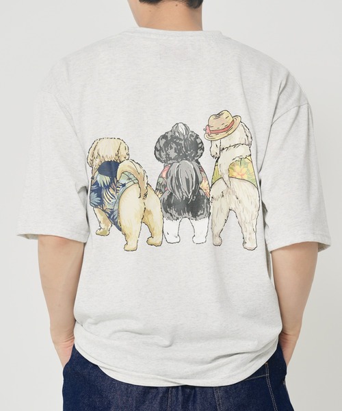 CORISCO(コリスコ)の「アニマルリゾート柄Tシャツ(M1)(Tシャツ/カットソー・メンズ・ホワイト系1/ホワイト系2/グレー系2/ブラック系2/オートミール/キナリ/グレー系1/ブラック系1・MEDIUM/LARGE/X-LARGE)」の16枚目の写真