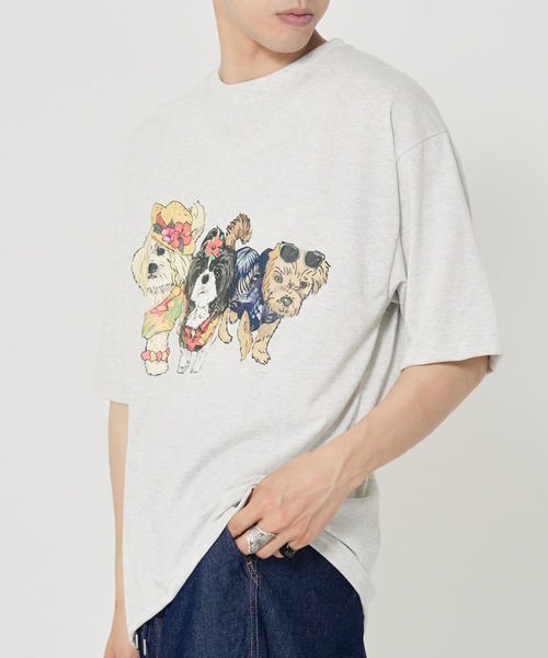 CORISCO(コリスコ)の「アニマルリゾート柄Tシャツ(M1)(Tシャツ/カットソー・メンズ・ホワイト系1/ホワイト系2/グレー系2/ブラック系2/オートミール/キナリ/グレー系1/ブラック系1・MEDIUM/LARGE/X-LARGE)」の15枚目の写真