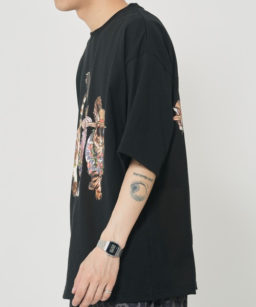 CORISCO(コリスコ)の「アニマルリゾート柄Tシャツ(M1)(Tシャツ/カットソー・メンズ・ホワイト系1/ホワイト系2/グレー系2/ブラック系2/オートミール/キナリ/グレー系1/ブラック系1・MEDIUM/LARGE/X-LARGE)」の18枚目の写真