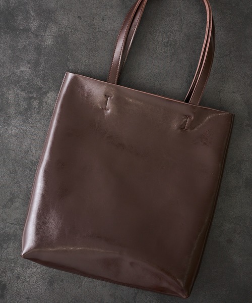 TETE HOMME(テットオム)の「スプリットレザートートバッグ(縦型)(ビジネスバッグ・メンズ・グレー/ブラウン系1/ネイビー/ブラック/ブラウン・FREE)」の3枚目の写真