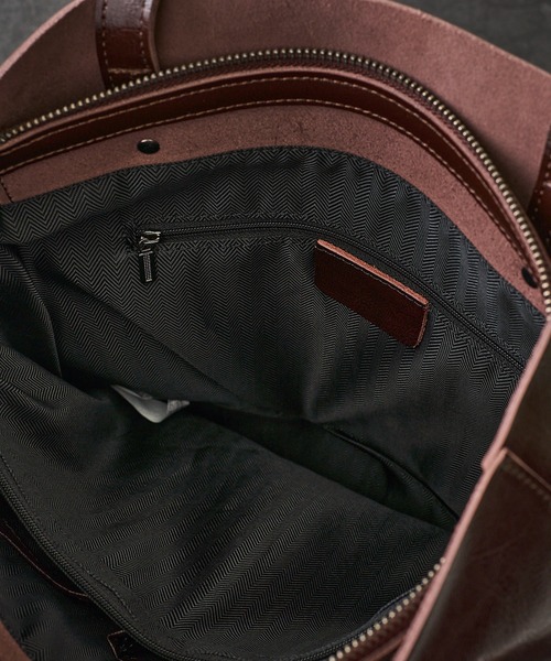 TETE HOMME(テットオム)の「スプリットレザートートバッグ(縦型)(ビジネスバッグ・メンズ・グレー/ブラウン系1/ネイビー/ブラック/ブラウン・FREE)」の10枚目の写真