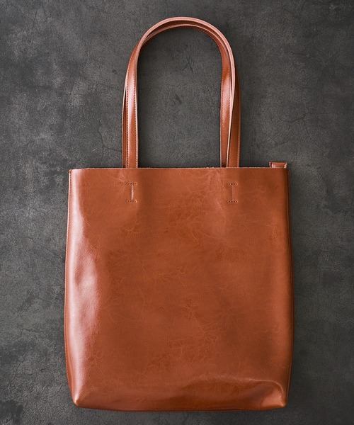 TETE HOMME(テットオム)の「スプリットレザートートバッグ(縦型)(ビジネスバッグ・メンズ・グレー/ブラウン系1/ネイビー/ブラック/ブラウン・FREE)」の6枚目の写真