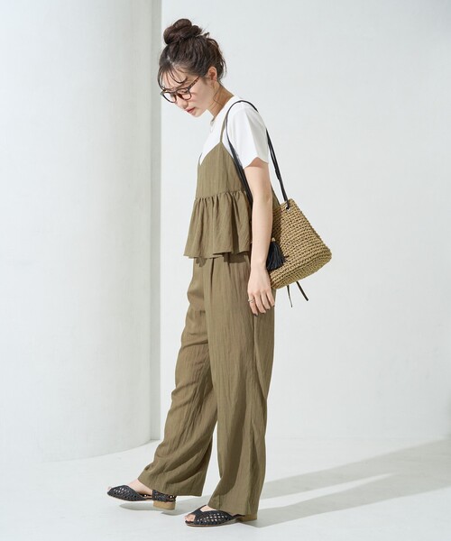 FREAK'S STORE（フリークスストア）の「限定展開　ワッシャー加工 キャミ パンツ セットアップ（セットアップ・レディース・ネイビー/ナチュラル/ブルーグリーン/ブラック/ブラウン/オレンジ・SMALL/MEDIUM）」の9枚目の写真