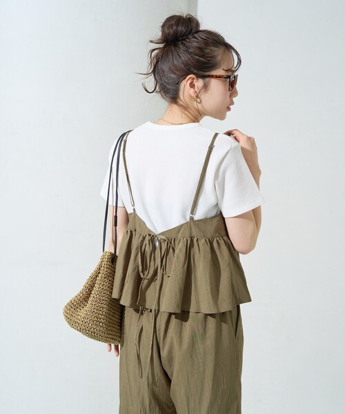 FREAK'S STORE（フリークスストア）の「限定展開　ワッシャー加工 キャミ パンツ セットアップ（セットアップ・レディース・ネイビー/ナチュラル/ブルーグリーン/ブラック/ブラウン/オレンジ・SMALL/MEDIUM）」の11枚目の写真