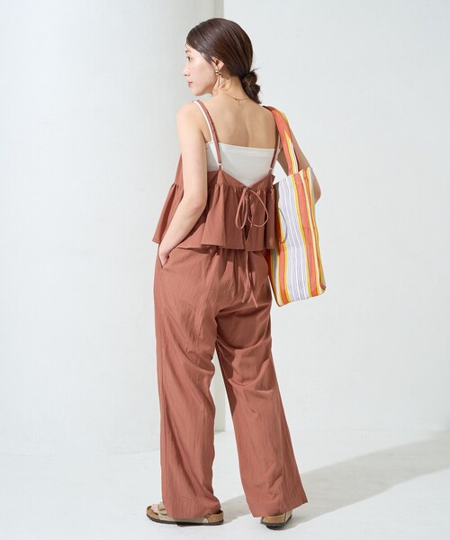 FREAK'S STORE（フリークスストア）の「限定展開　ワッシャー加工 キャミ パンツ セットアップ（セットアップ・レディース・ネイビー/ナチュラル/ブルーグリーン/ブラック/ブラウン/オレンジ・SMALL/MEDIUM）」の16枚目の写真