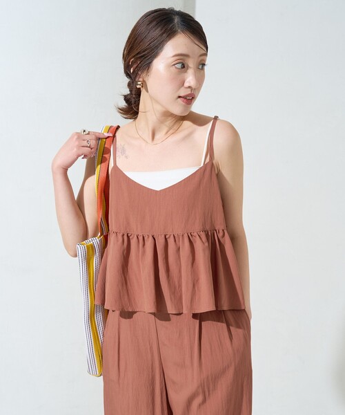 FREAK'S STORE（フリークスストア）の「限定展開　ワッシャー加工 キャミ パンツ セットアップ（セットアップ・レディース・ネイビー/ナチュラル/ブルーグリーン/ブラック/ブラウン/オレンジ・SMALL/MEDIUM）」の18枚目の写真