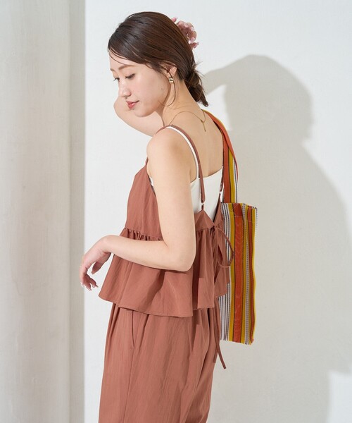 FREAK'S STORE（フリークスストア）の「限定展開　ワッシャー加工 キャミ パンツ セットアップ（セットアップ・レディース・ネイビー/ナチュラル/ブルーグリーン/ブラック/ブラウン/オレンジ・SMALL/MEDIUM）」の20枚目の写真