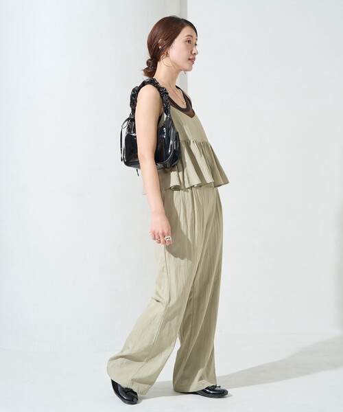 FREAK'S STORE（フリークスストア）の「限定展開　ワッシャー加工 キャミ パンツ セットアップ（セットアップ・レディース・ネイビー/ナチュラル/ブルーグリーン/ブラック/ブラウン/オレンジ・SMALL/MEDIUM）」の7枚目の写真