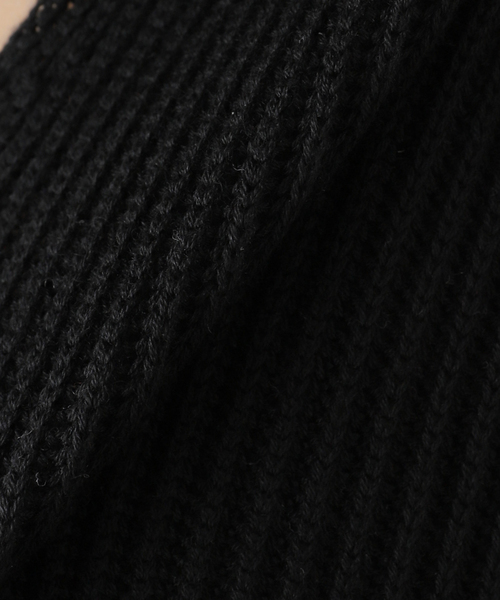 SEEALL（シーオール）の「SEEALL WIDE COLLOR RIB TOP SAW53 KJ601：ニットトップス（ニット/セーター・レディース・ブラック・FREE）」の12枚目の写真