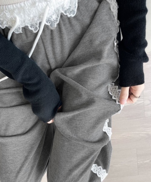 REMUR(レミュール)の「レーススウェットパンツ(スウェットパンツ・レディース・ライトグレー/ブラック/グレー/アイボリー・S/M/L)」の22枚目の写真