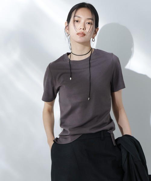 NANO universe(ナノユニバース)の「Anti Soaked(R) 汗染み防止クルーネックTシャツ(Tシャツ/カットソー・レディース・ホワイト/ブラック/カーキ/チャコール・S/M/L)」の3枚目の写真