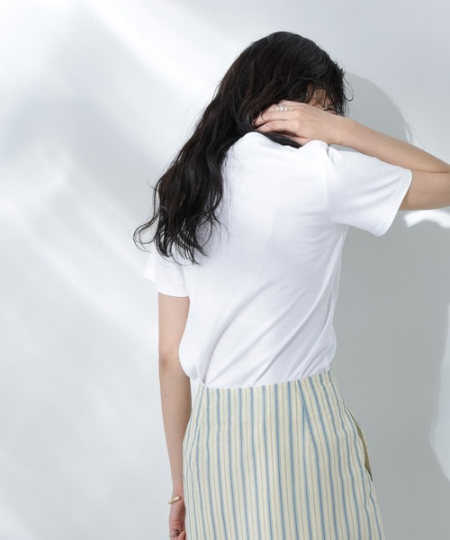 NANO universe(ナノユニバース)の「Anti Soaked(R) 汗染み防止クルーネックTシャツ(Tシャツ/カットソー・レディース・ホワイト/ブラック/カーキ/チャコール・S/M/L)」の20枚目の写真