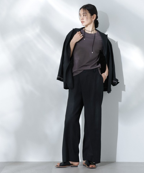 NANO universe(ナノユニバース)の「Anti Soaked(R) 汗染み防止クルーネックTシャツ(Tシャツ/カットソー・レディース・ホワイト/ブラック/カーキ/チャコール・S/M/L)」の10枚目の写真